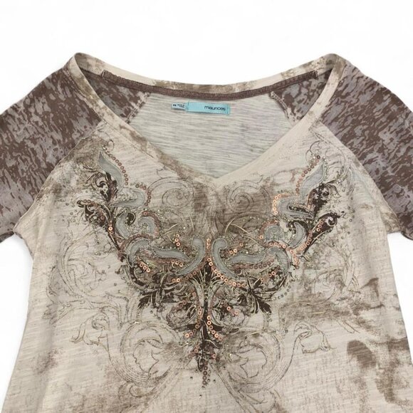 Women's Y2K Sequin Graphic Top - Picture 2 of 4